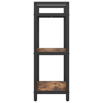 Hyllsystem 3 nivåer 56 x 34 x 96 cm Konstruerat trä Rökt ek