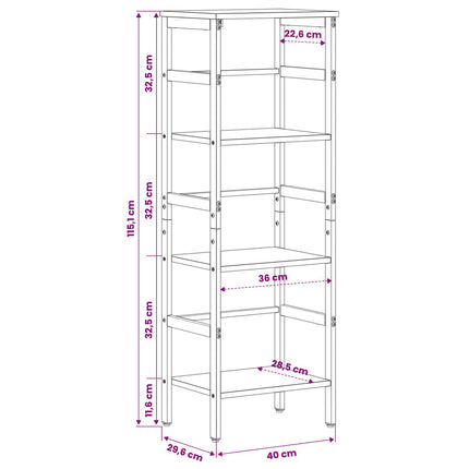 Hyllsystem Grå Sonoma 40 x 29,5 x 115 cm Konstruerat trä