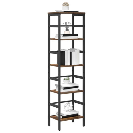 Hyllsystem 4 nivåer 40 x 29,5 x 149 cm Konstruerat trä Rökt ek