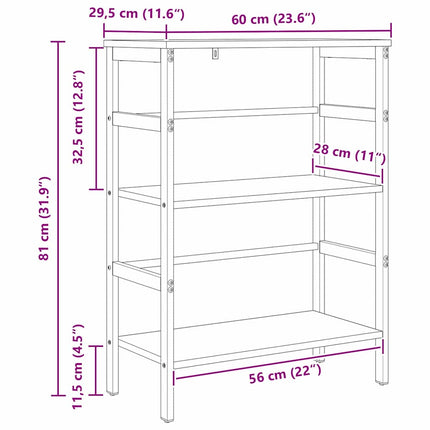 Hyllsystem Sonoma-ek 60 x 29,5 x 81 cm Konstruerat trä