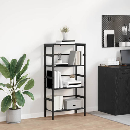 Hyllsystem Svart Ek 60 x 29,5 x 115 cm Konstruerat trä