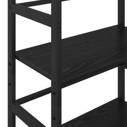 Hyllsystem Svart Ek 60 x 29,5 x 149 cm Konstruerat trä