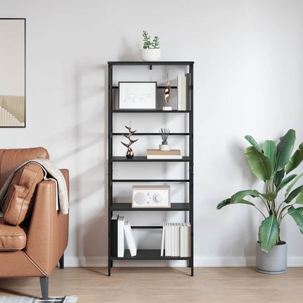 Hyllsystem Svart Ek 60 x 29,5 x 149 cm Konstruerat trä