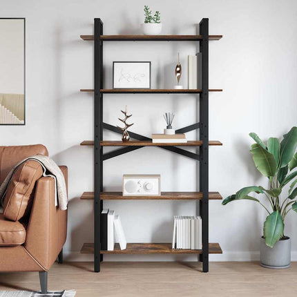 Hyllsystem Rökt ek 100 x 33,5 x 178 cm Konstruerat trä