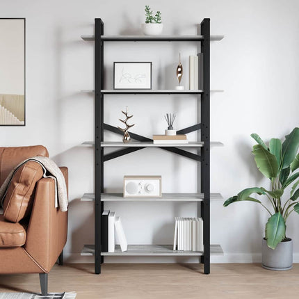 Hyllsystem Grå Sonoma 100 x 33,5 x 178 cm Konstruerat trä
