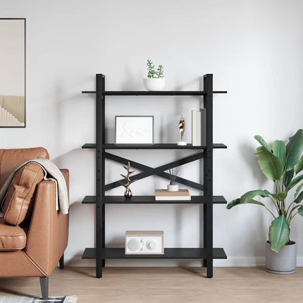 Hyllsystem Svart Ek 100 x 33,5 x 140 cm Konstruerat trä