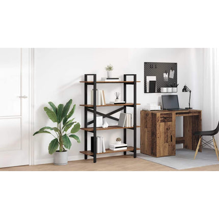 Hyllsystem 4 nivåer 100 x 33,5 x 140 cm Konstruerat trä