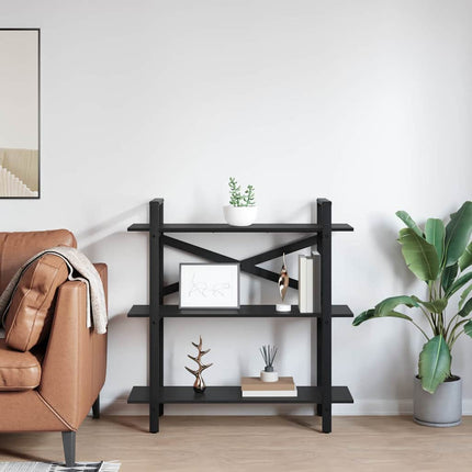 Hyllsystem Svart Ek 100 x 33,5 x 102 cm Konstruerat trä