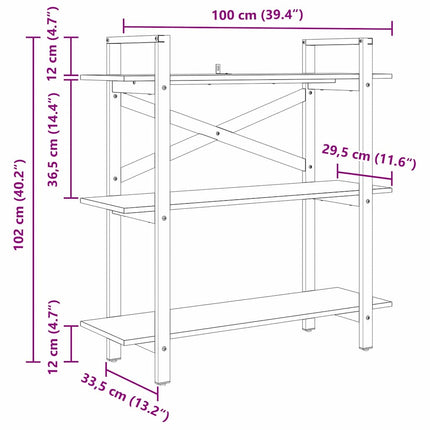 Hyllsystem Artisan Ek 100 x 33,5 x 102 cm Konstruerat trä