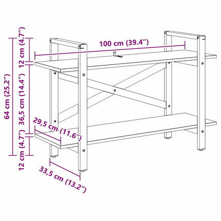Hyllsystem Artisan Ek 100 x 33,5 x 64 cm Konstruerat trä