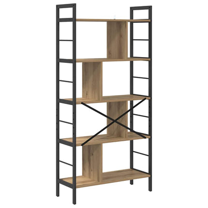 Hyllsystem 9 nivåer 75 x 30 x 156 cm Konstruerat trä Artisan Ek