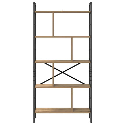 Hyllsystem 9 nivåer 75 x 30 x 156 cm Konstruerat trä Artisan Ek