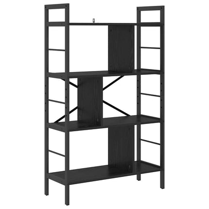 Hyllsystem Svart Ek 75 x 30 x 123,5 cm Konstruerat trä