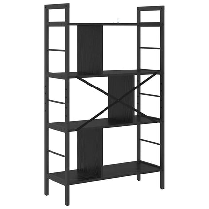 Hyllsystem 7 nivåer 75 x 30 x 123,5 cm Konstruerat trä Svart Ek