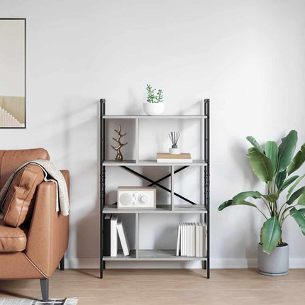 Hyllsystem Grå Sonoma 75 x 30 x 123,5 cm Konstruerat trä