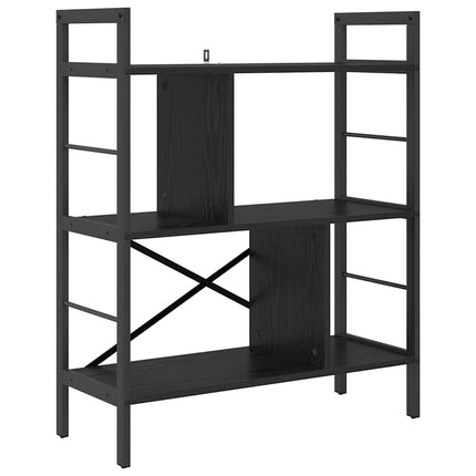 Hyllsystem Svart Ek 75 x 30 x 91 cm Konstruerat trä