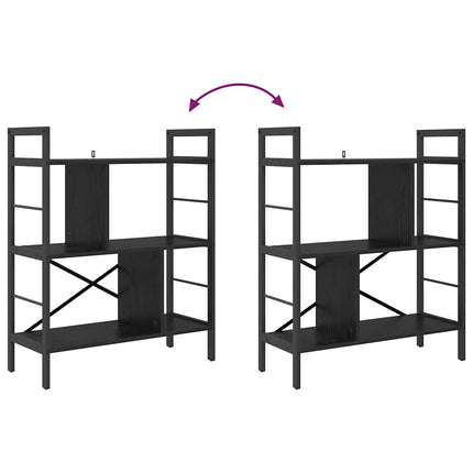 Hyllsystem Svart Ek 75 x 30 x 91 cm Konstruerat trä