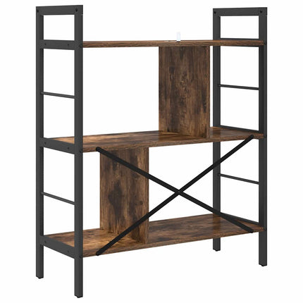Hyllsystem 5 nivåer 75 x 30 x 91 cm Konstruerat trä Rökt ek