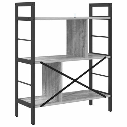Hyllsystem 5 nivåer 75 x 30 x 91 cm Konstruerat trä Grå Sonoma