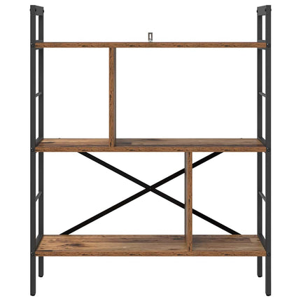 Hyllsystem 5 nivåer 75 x 30 x 91 cm Konstruerat trä Gammalt trä
