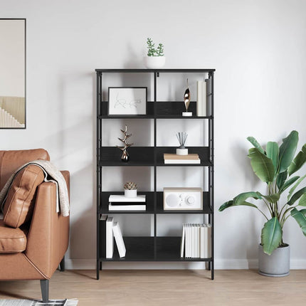 Hyllsystem Svart Ek 82 x 32 x 144,5 cm Konstruerat trä