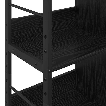 Hyllsystem 6 nivåer 82 x 32 x 112 cm Konstruerat trä Svart Ek