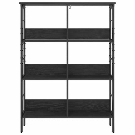 Hyllsystem 6 nivåer 82 x 32 x 112 cm Konstruerat trä Svart Ek