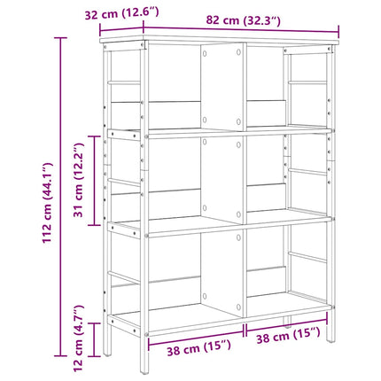 Hyllsystem Grå Sonoma 82 x 32 x 112 cm Konstruerat trä