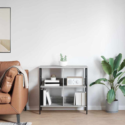 Hyllsystem 4 nivåer 82 x 32 x 79 cm Konstruerat trä Grå Sonoma