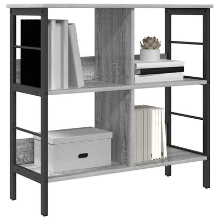 Hyllsystem 4 nivåer 82 x 32 x 79 cm Konstruerat trä Grå Sonoma
