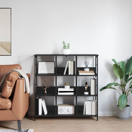 Hyllsystem Svart Ek 102 x 32 x 104,5 cm Konstruerat trä