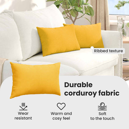 Sofakuddar 2 pcs Ljusgul 50 x 30 cm Kordread tyg