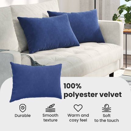 Sofakuddar 2 pcs Polisblå 60 x 40 cm Kordread tyg