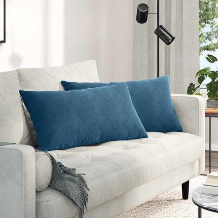 Sofakuddar 2 pcs Blå 80 x 40 cm Kordread tyg