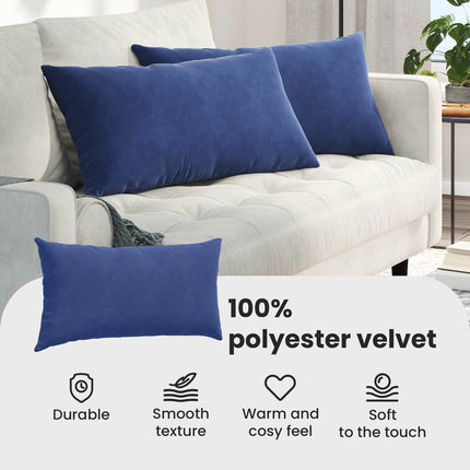 Sofakuddar 2 pcs Polisblå 80 x 40 cm Kordread tyg