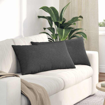 Sofakuddar 2 pcs Mörkgrå 80 x 40 cm Kordread tyg
