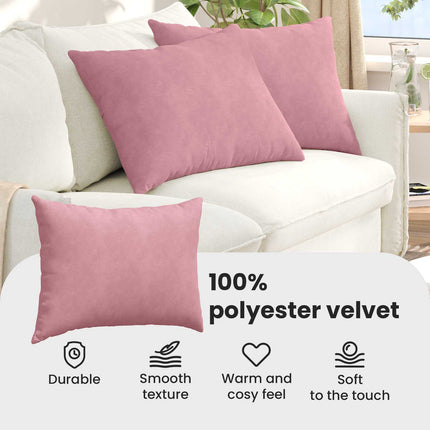 Sofakuddar 2 pcs Rosa 70 x 50 cm Kordread tyg