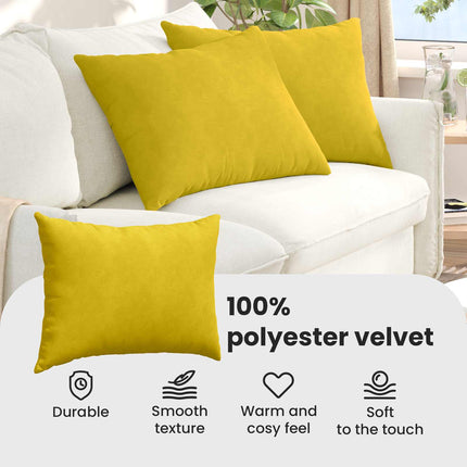 Sofakuddar 2 pcs Gul 70 x 50 cm Kordread tyg