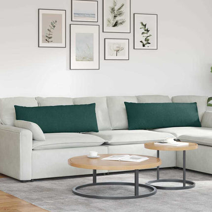 Sofakuddar 2 pcs Mörkgrön 120 x 40 cm tyg