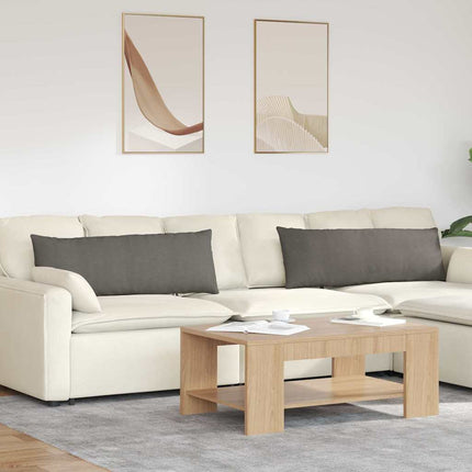 Sofakuddar 2 pcs Ljusgrå 120 x 40 cm Kordread tyg