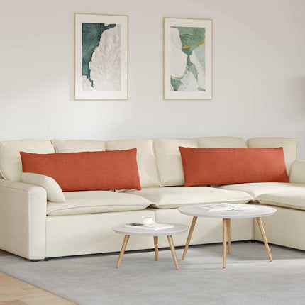 Sofakuddar 2 pcs Röd orange 120 x 40 cm Kordread tyg