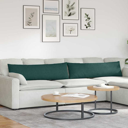 Sofakuddar 2 pcs Mörkgrön 145 x 40 cm tyg