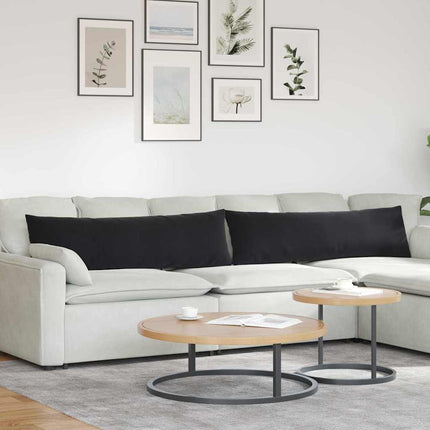 Sofakuddar 2 pcs Svart 145 x 40 cm Kordread tyg