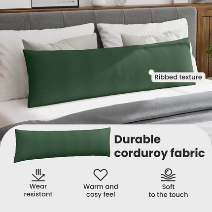 Sofakuddar 2 pcs Mörkgrön 145 x 40 cm Kordread tyg