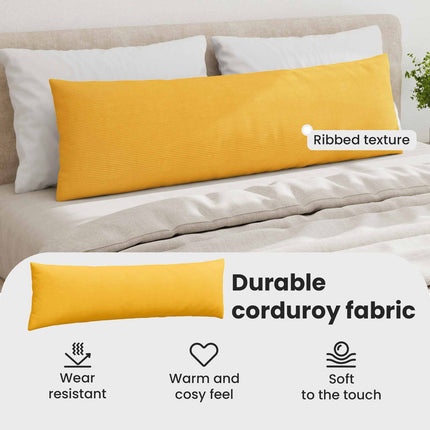 Sofakuddar 2 pcs Ljusgul 145 x 40 cm Kordread tyg