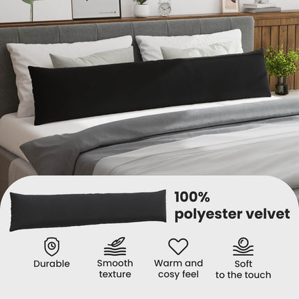 Sofakuddar 2 pcs Svart 200 x 40 cm Kordread tyg
