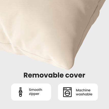 Sofakuddar 2 pcs Beige 200 x 40 cm tyg