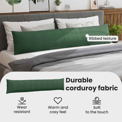 Sofakuddar 2 pcs Mörkgrön 200 x 40 cm Kordread tyg