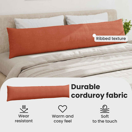 Sofakuddar 2 pcs Röd orange 200 x 40 cm Kordread tyg
