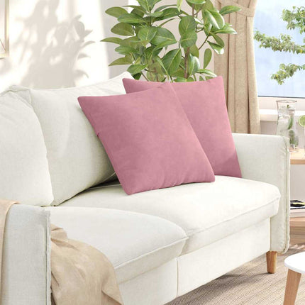 Sofakuddar 2 pcs Rosa 50 x 50 cm Kordread tyg